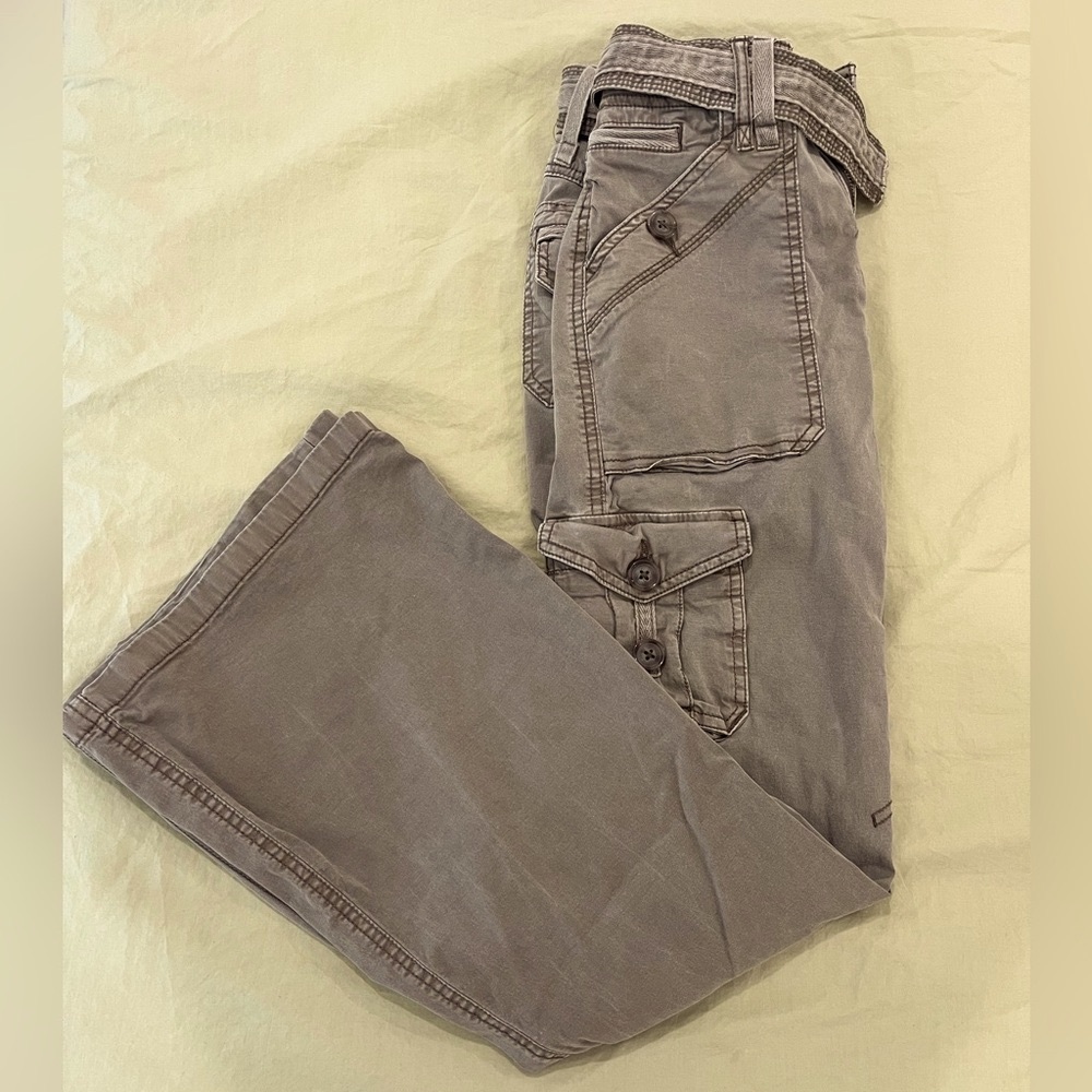 Garage Green Flared Cargos (Belt Included)